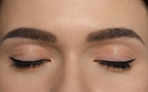 Close-up of nano brows showing ultra-fine